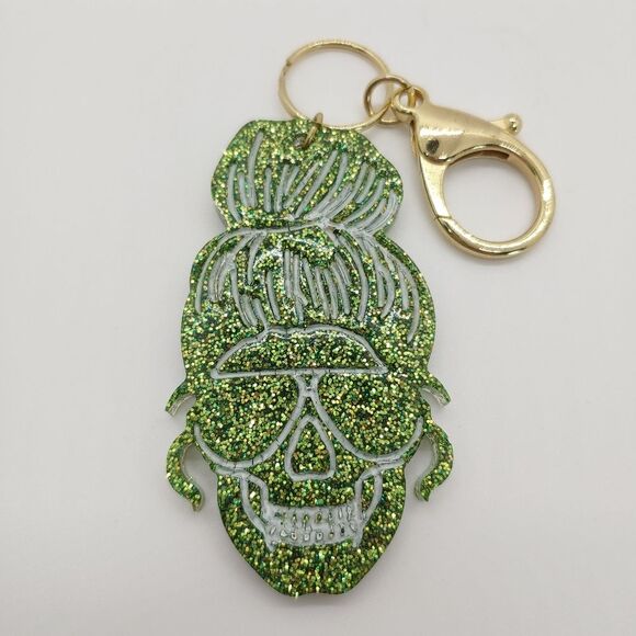 Keychain Women's Skull Glitter - Picture 1 of 2